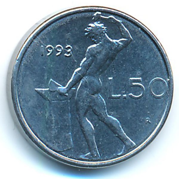 Италия, 50 лир (1993 г.)