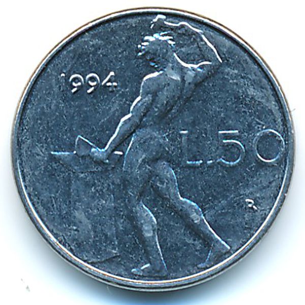 Италия, 50 лир (1994 г.)