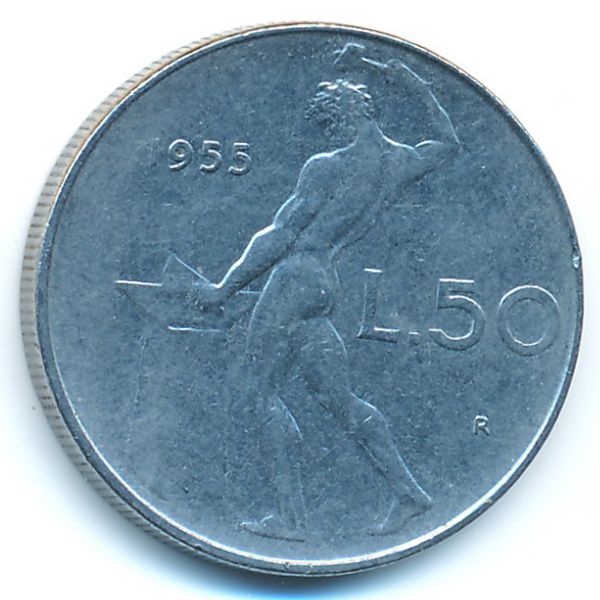 Италия, 50 лир (1955 г.)