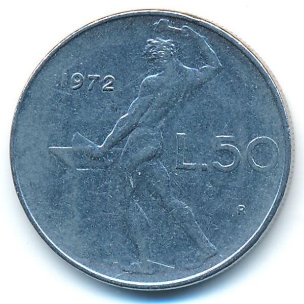 Италия, 50 лир (1972 г.)