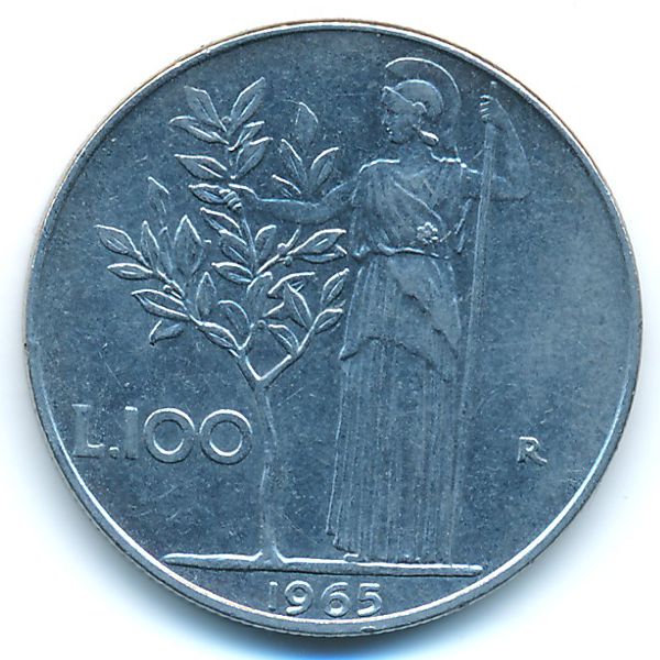 Италия, 100 лир (1965 г.)