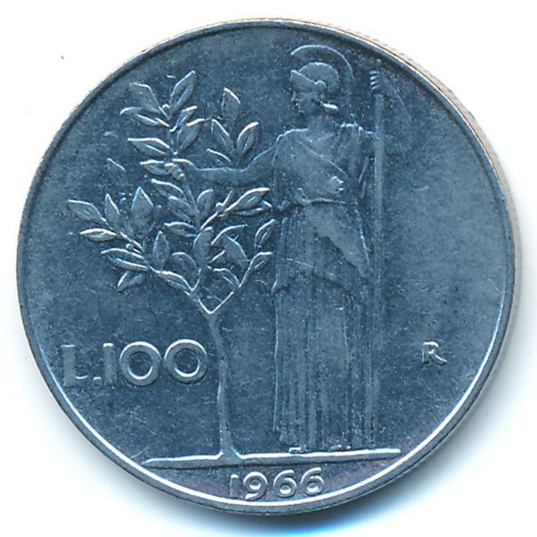 Италия, 100 лир (1966 г.)