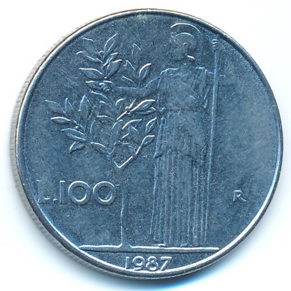 Италия, 100 лир (1987 г.)