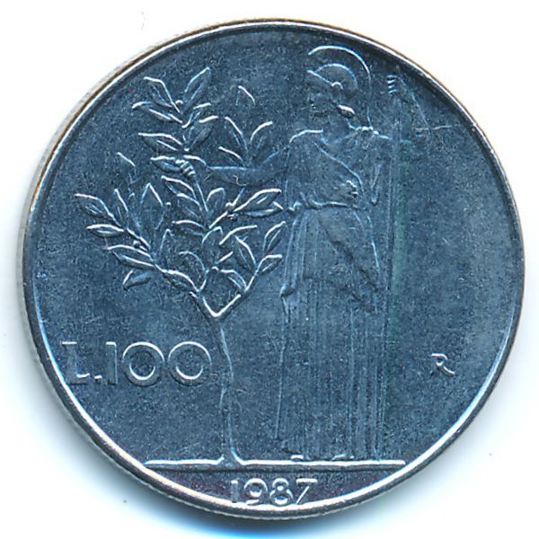 Италия, 100 лир (1987 г.)