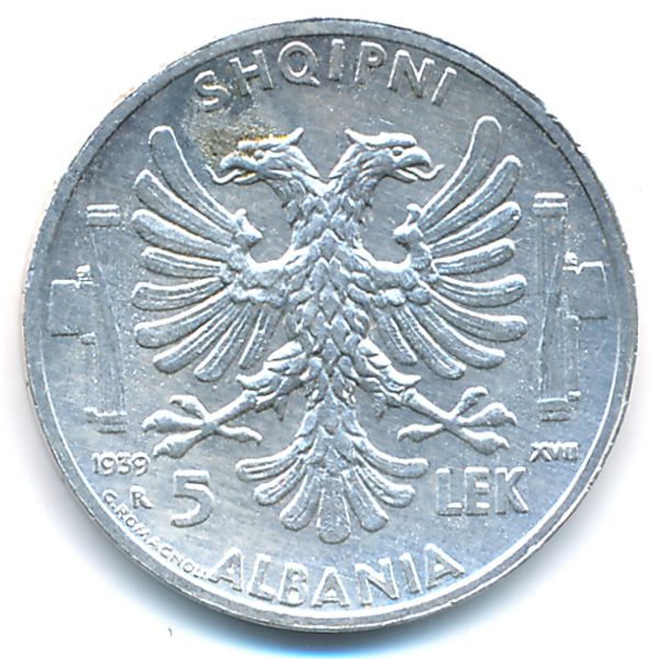 Албания, 5 лек (1939 г.)