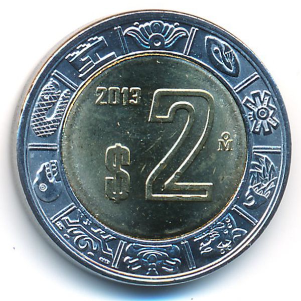 Мексика, 2 песо (2013 г.)