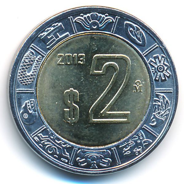 Мексика, 2 песо (2013 г.)