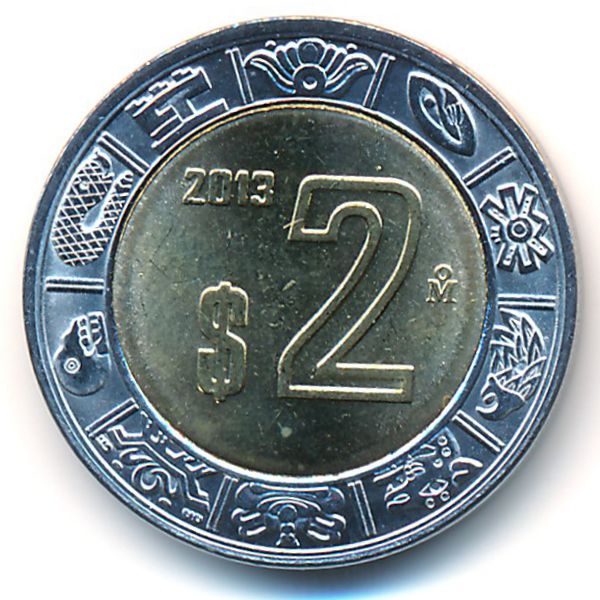 Мексика, 2 песо (2013 г.)