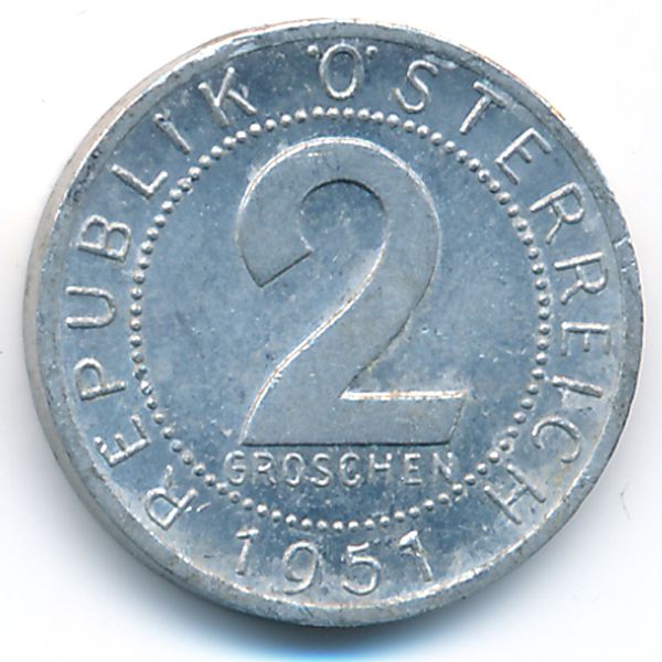 Австрия, 2 гроша (1951 г.)