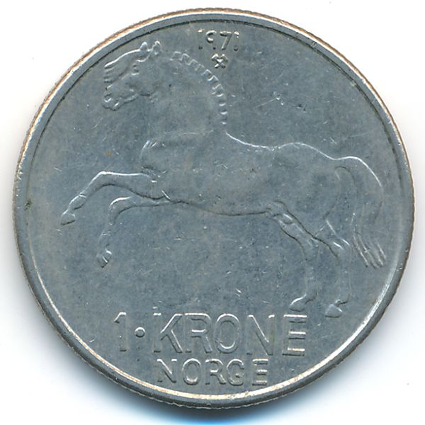Норвегия, 1 крона (1971 г.)