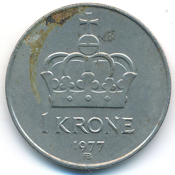Норвегия, 1 крона (1977 г.)