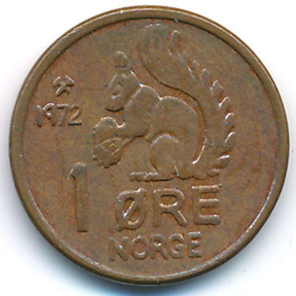 Норвегия, 1 эре (1972 г.)