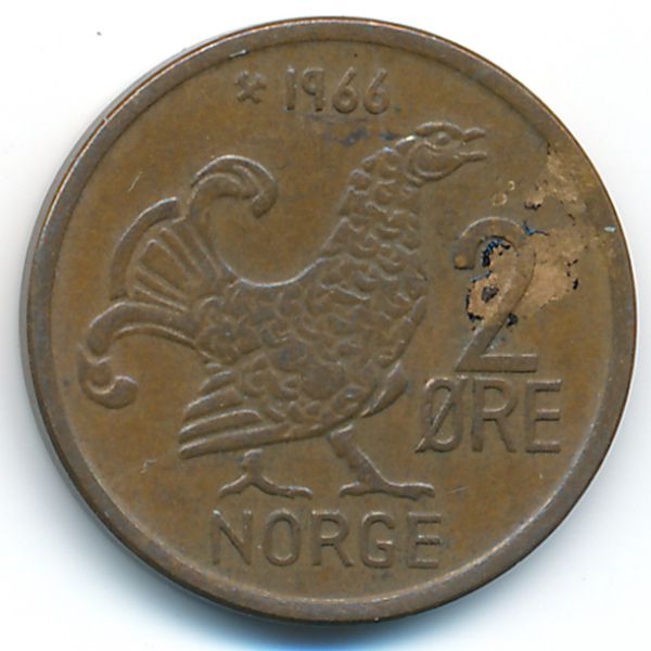 Норвегия, 2 эре (1966 г.)