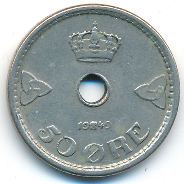 Норвегия, 50 эре (1949 г.)