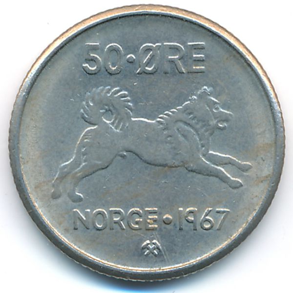 Норвегия, 50 эре (1967 г.)