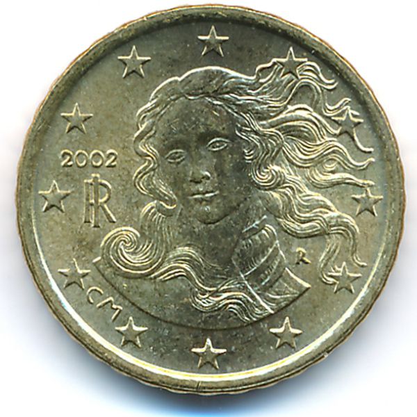 Италия, 10 евроцентов (2002 г.)