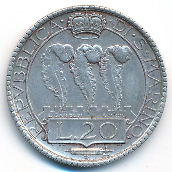 Сан-Марино, 20 лир (1932 г.)