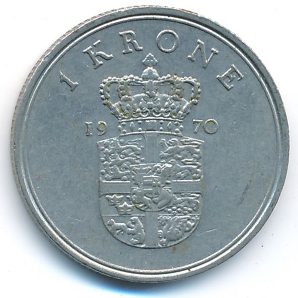 Дания, 1 крона (1970 г.)