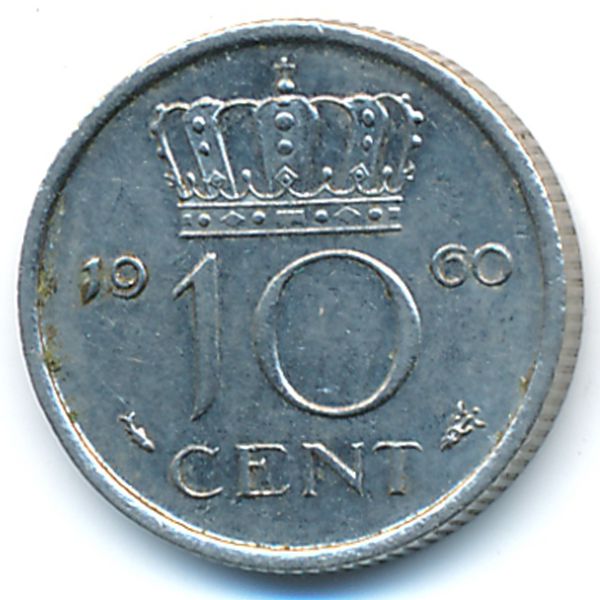 Нидерланды, 10 центов (1960 г.)