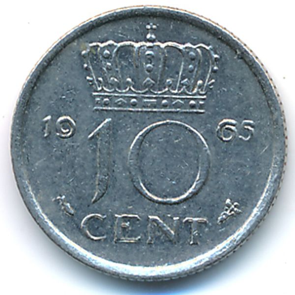 Нидерланды, 10 центов (1965 г.)
