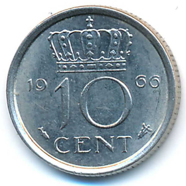 Нидерланды, 10 центов (1966 г.)