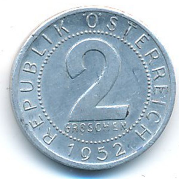 Австрия, 2 гроша (1952 г.)