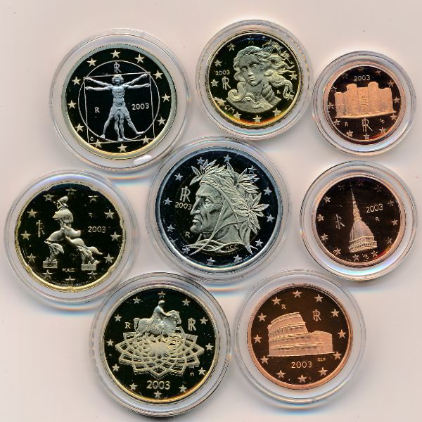 Италия, Набор монет (2003 г.)