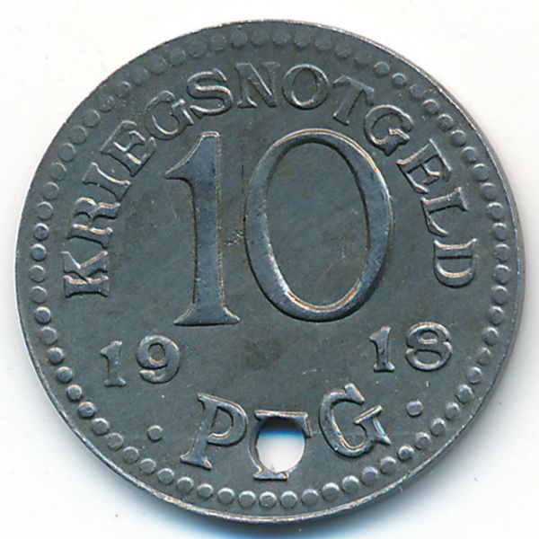 Рудольштадт., 10 пфеннигов (1918 г.)