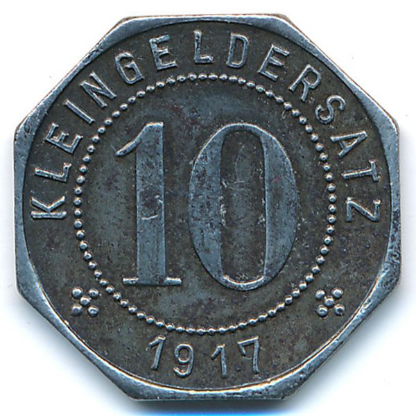 Тюбинген., 10 пфеннигов (1917 г.)