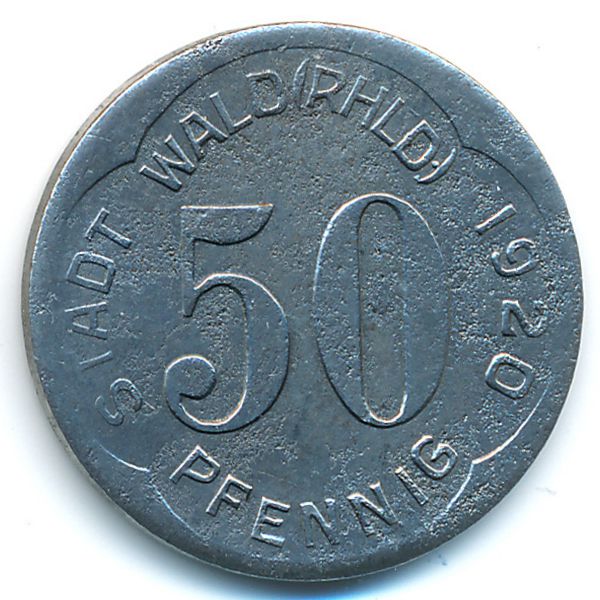 Вальд., 50 пфеннигов (1920 г.)