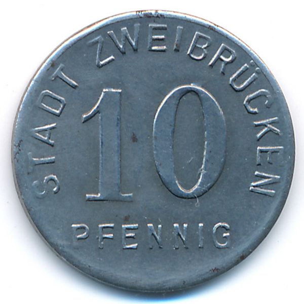 Цвайбрюккен., 10 пфеннигов (1919 г.)
