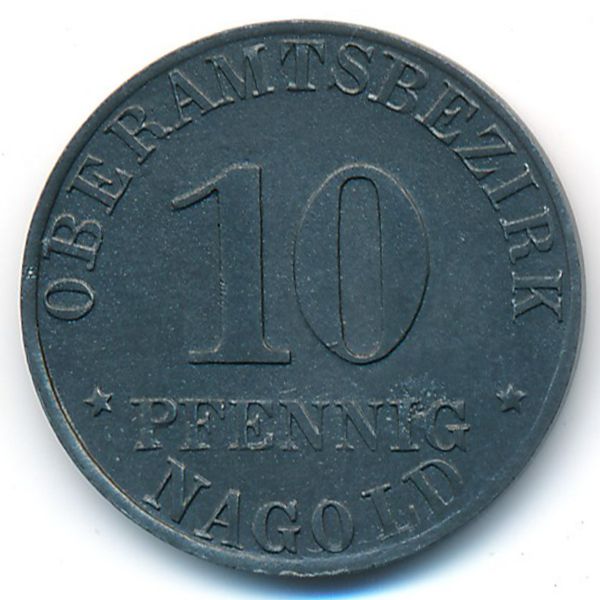 Нагольд., 10 пфеннигов (1920 г.)