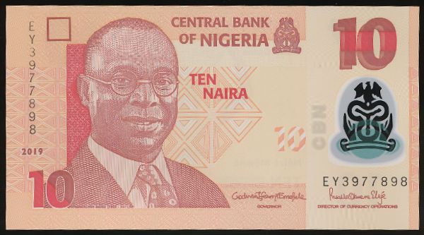 Нигерия, 10 найра (2019 г.)