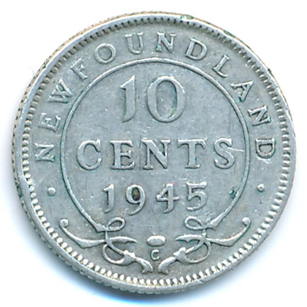 Ньюфаундленд, 10 центов (1945 г.)
