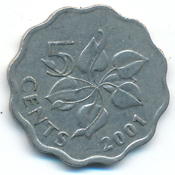 Свазиленд, 5 центов (2001 г.)