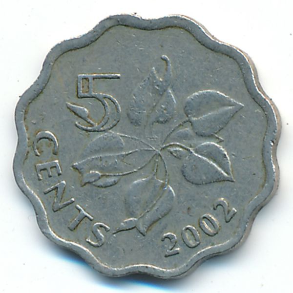 Свазиленд, 5 центов (2002 г.)