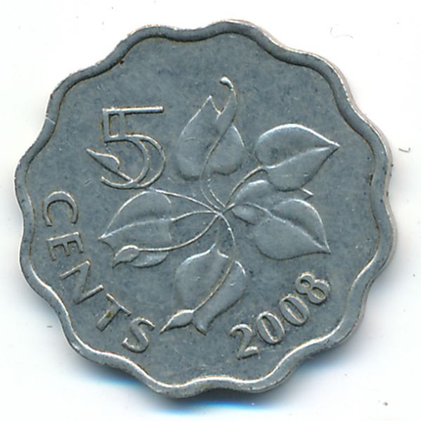 Свазиленд, 5 центов (2008 г.)