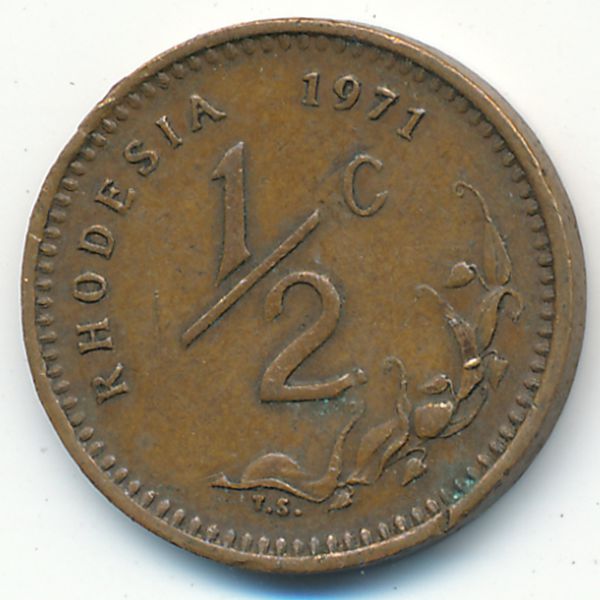 Родезия, 1/2 цента (1971 г.)