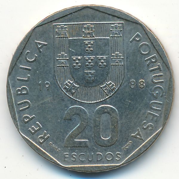 Португалия, 20 эскудо (1988 г.)