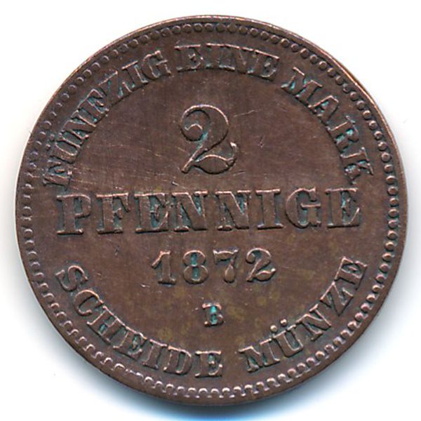 Мекленбург-Шверин, 2 пфеннига (1872 г.)