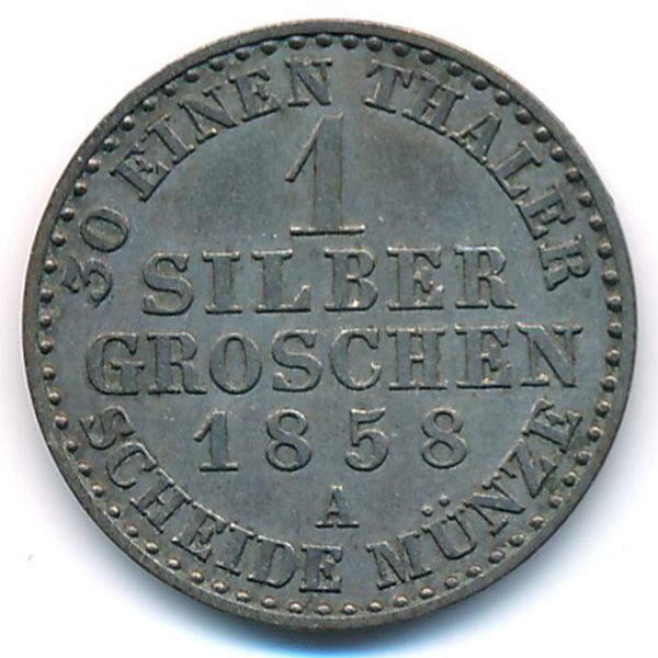 Пруссия, 1 грош (1858 г.)