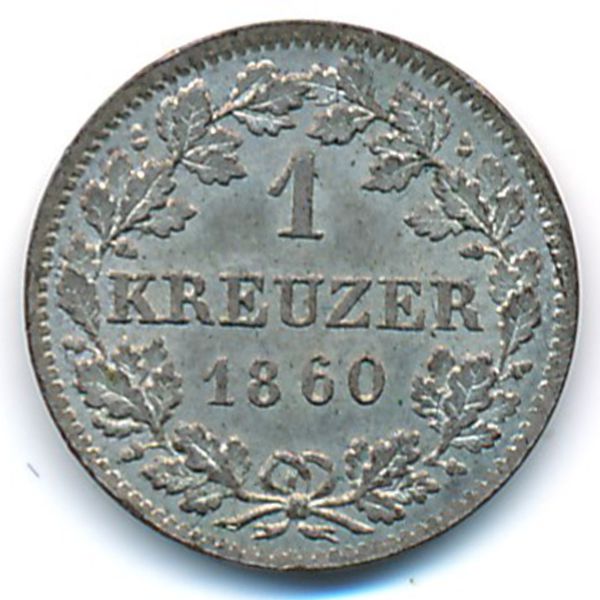 Бавария, 1 крейцер (1860 г.)