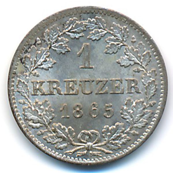 Бавария, 1 крейцер (1865 г.)