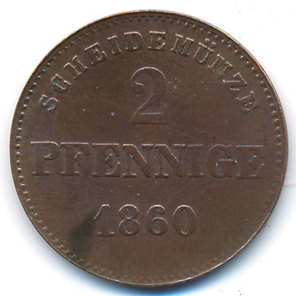 Саксен-Мейнинген, 2 пфеннига (1860 г.)