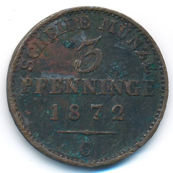 Пруссия, 3 пфеннинга (1872 г.)