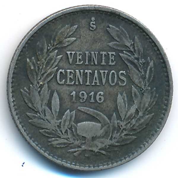 Чили, 20 сентаво (1916 г.)