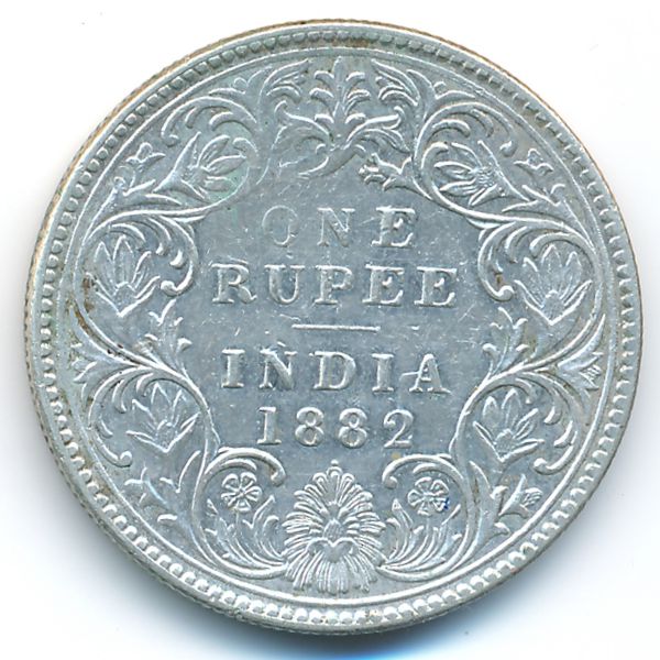 Британская Индия, 1 рупия (1882 г.)