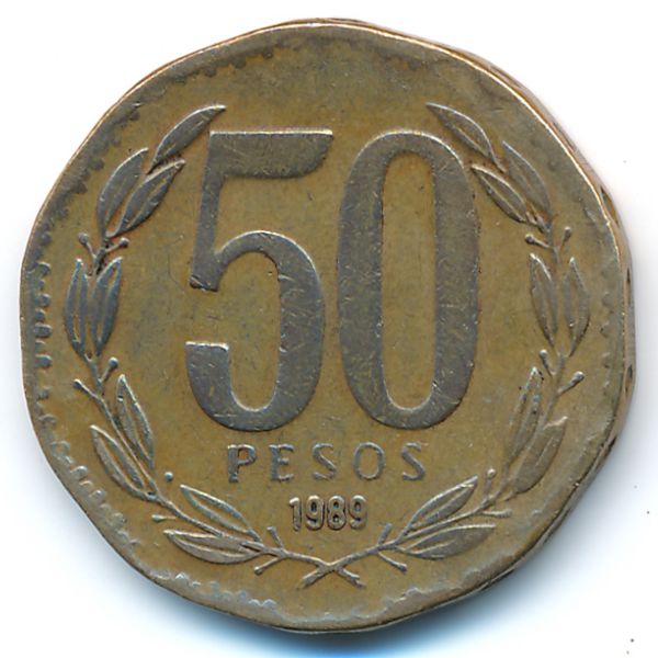 Чили, 50 песо (1989 г.)