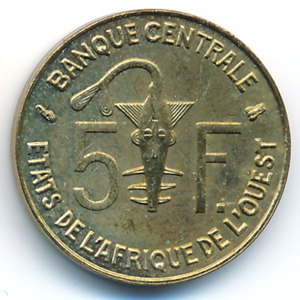 Западная Африка, 5 франков (1997 г.)