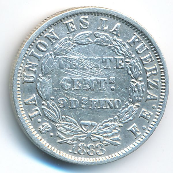 Боливия, 20 сентаво (1883 г.)